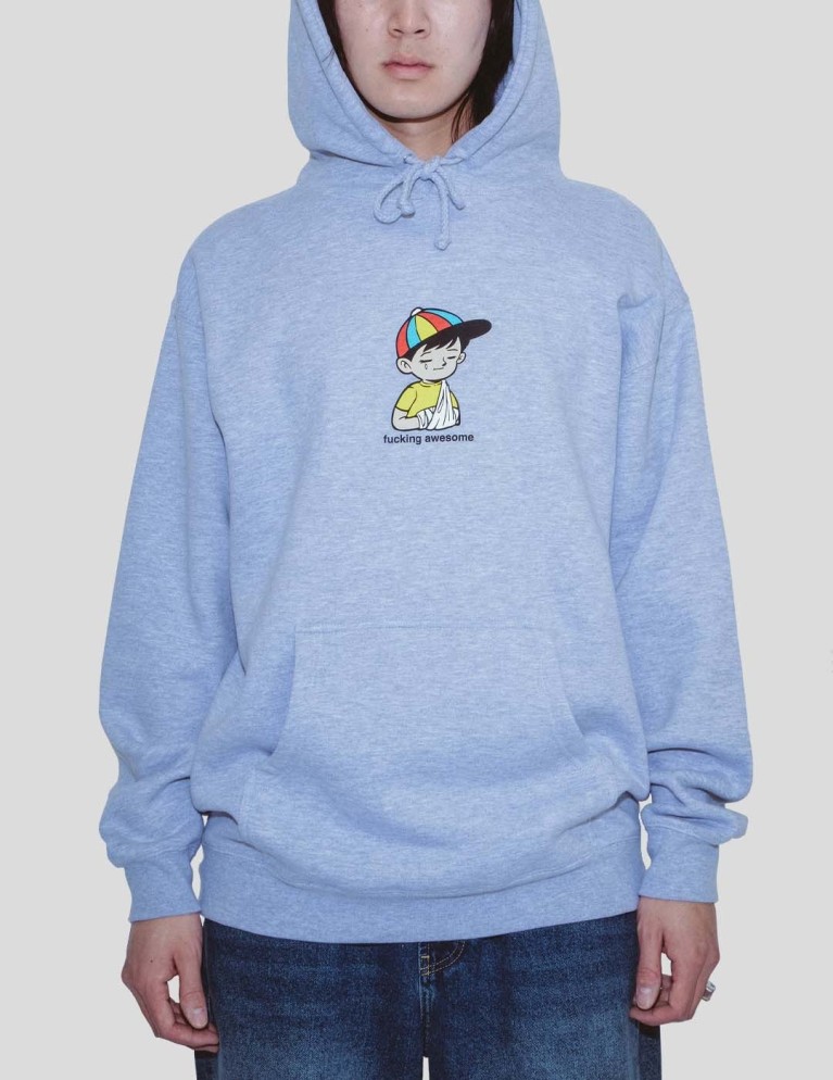 Sudadeira FUCKING AWESOME wanto kid hoodie heather grey